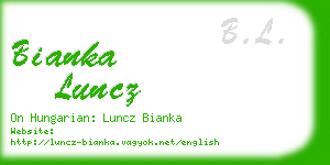 bianka luncz business card